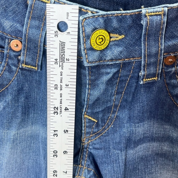 True Religion Straight Leg Flap Pocket Jeans Womens 27 waist Medium wash 1822 - Picture 8 of 13